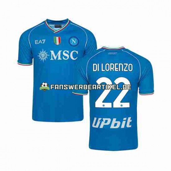 DI LORENZO 22 Trikot SSC Neaples Herren Heimausrüstung 2023-2024 Kurzarm