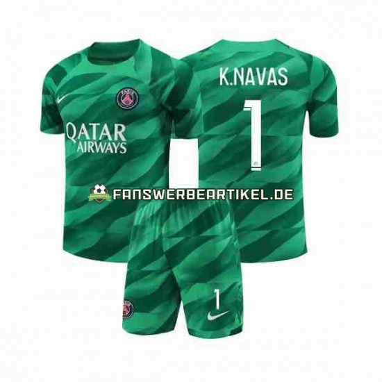 K.NAVAS 1 Torwart Trikot Paris Saint-Germain Kinder Heimausrüstung 2023-2024 Kurzarm