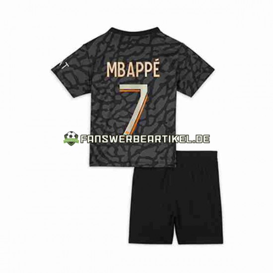 Kylian Mbappe 7 Trikot Paris Saint-Germain Kinder Ausweich ausrüstung 2023-2024 Kurzarm