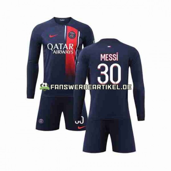 Lionel Messi 30 Trikot Paris Saint-Germain Kinder Heimausrüstung 2023-2024 Langarm