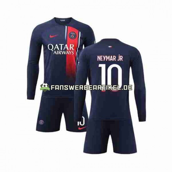 Neymar Jr 10 Trikot Paris Saint-Germain Kinder Heimausrüstung 2023-2024 Langarm