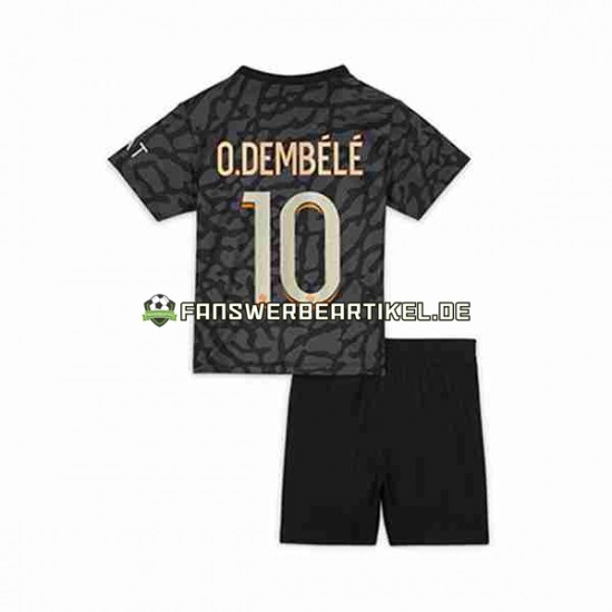 O.Dembele 10 Trikot Paris Saint-Germain Kinder Ausweich ausrüstung 2023-2024 Kurzarm