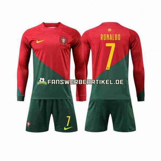 Ronaldo 7 Trikot Portugal Kinder Heimausrüstung WM 2022 Langarm