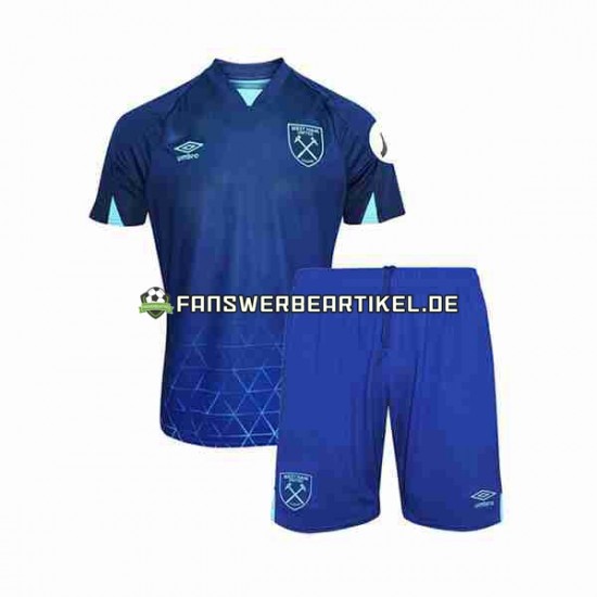 Trikot West Ham United Kinder Ausweich ausrüstung 2023-2024 Kurzarm