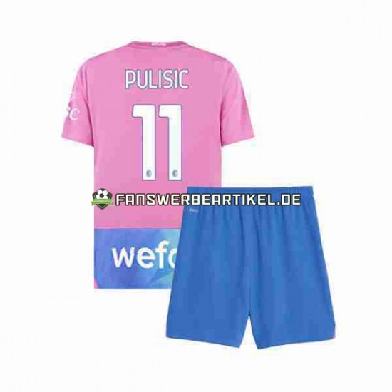 Christian Pulisic 11 Trikot AC Mailand Kinder Ausweich ausrüstung 2023-2024 Kurzarm