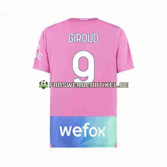 Olivier Giroud 9 Trikot AC Mailand Herren Ausweich ausrüstung 2023-2024 Kurzarm