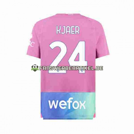 Simon Kjaer 24 Trikot AC Mailand Herren Ausweich ausrüstung 2023-2024 Kurzarm