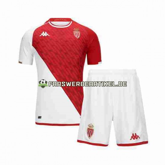 Trikot AS Monaco Kinder Heimausrüstung 2023-2024 Kurzarm