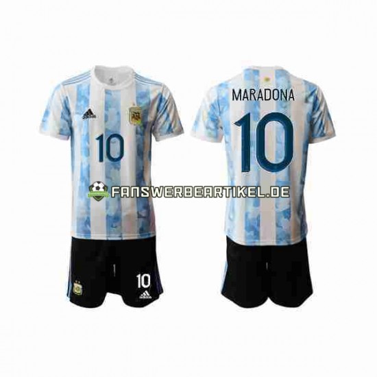 Maradona 10 2020-2021 Trikot Argentinien Kinder Heimausrüstung Kurzarm