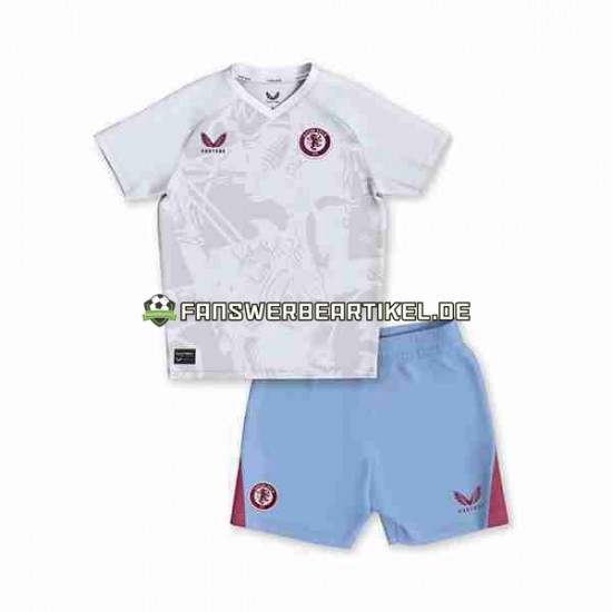 Trikot Aston Villa Kinder Auswärtsausrüstung 2023-2024 Kurzarm