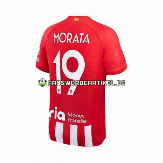 Alvaro Morata 19 Trikot Atlético Madrid Herren Heimausrüstung 2023-2024 Kurzarm