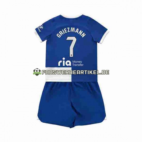 Antoine Griezmann 7 Trikot Atlético Madrid Kinder Auswärtsausrüstung 2023-2024 Kurzarm