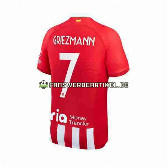 Antoine Griezmann 7 Trikot Atlético Madrid Herren Heimausrüstung 2023-2024 Kurzarm