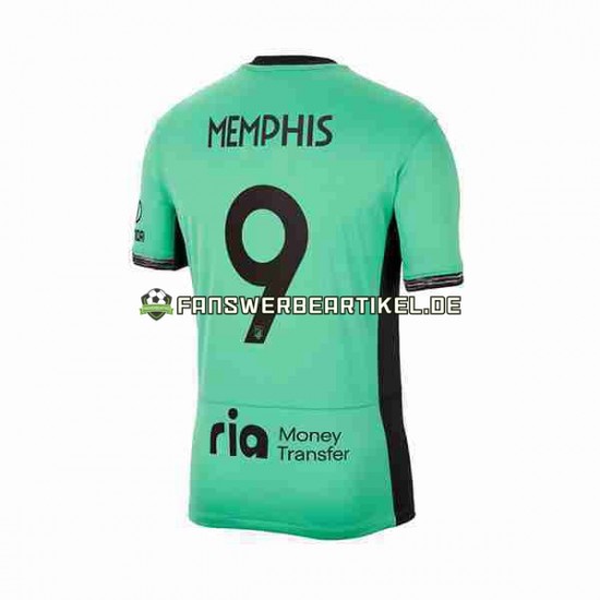 Memphis Depay 9 Trikot Atlético Madrid Herren Ausweich ausrüstung 2023-2024 Kurzarm