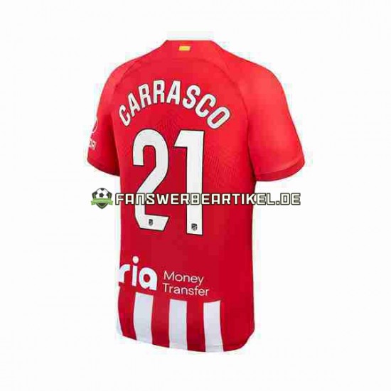 Yannick Carrasco 21 Trikot Atlético Madrid Herren Heimausrüstung 2023-2024 Kurzarm