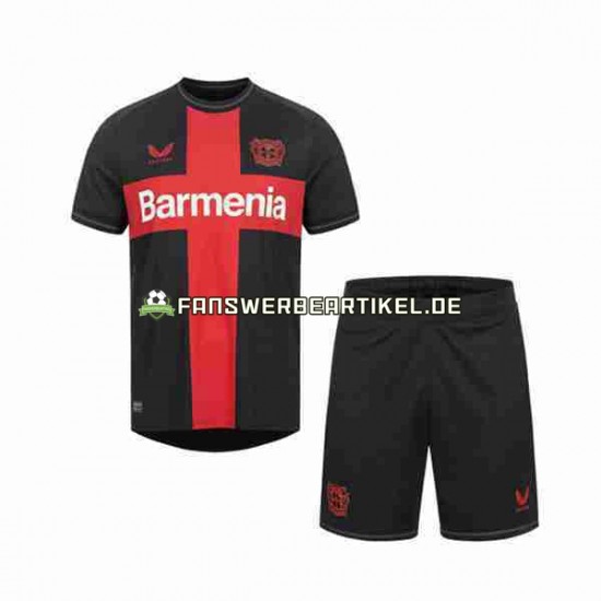 Trikot Bayer 04 Leverkusen Kinder Heimausrüstung 2023-2024 Kurzarm