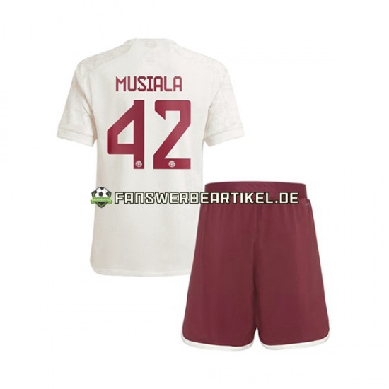 Jamal Musiala 42 Trikot FC Bayern München Kinder Ausweich ausrüstung 2023-2024 Kurzarm