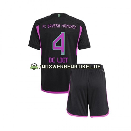 Matthijs de Ligt 4 Trikot FC Bayern München Kinder Auswärtsausrüstung 2023-2024 Kurzarm