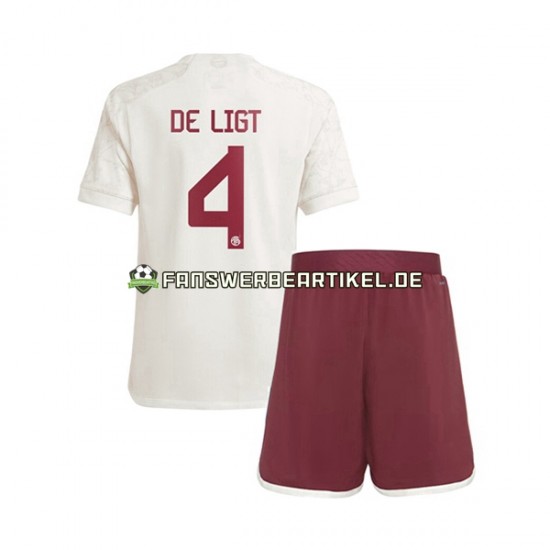 Matthijs de Ligt 4 Trikot FC Bayern München Kinder Ausweich ausrüstung 2023-2024 Kurzarm