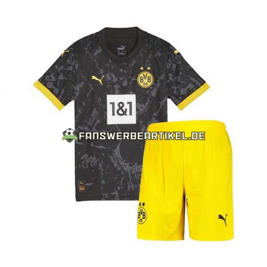 Trikot Borussia Dortmund Kinder Auswärtsausrüstung 2023-2024 Kurzarm