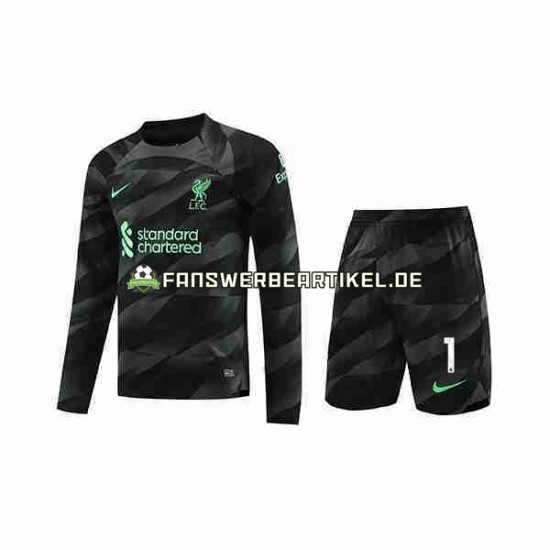 A.Becker 1 Torwart Trikot Liverpool Kinder Auswärtsausrüstung 2023-2024 Langarm