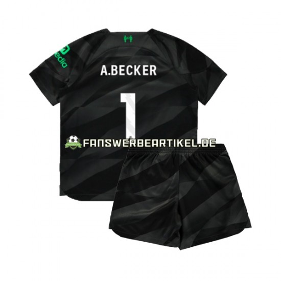 A.Becker 1 Torwart Trikot Liverpool Kinder Auswärtsausrüstung 2023-2024 Kurzarm