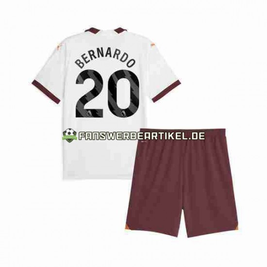 Bernardo Silva 20 Trikot Manchester City Kinder Auswärtsausrüstung 2023-2024 Kurzarm