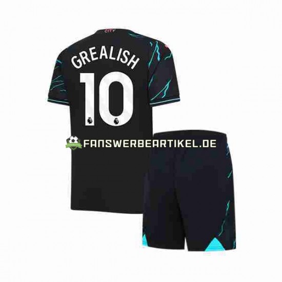 Jack Grealish 10 Trikot Manchester City Kinder Ausweich ausrüstung 2023-2024 Kurzarm