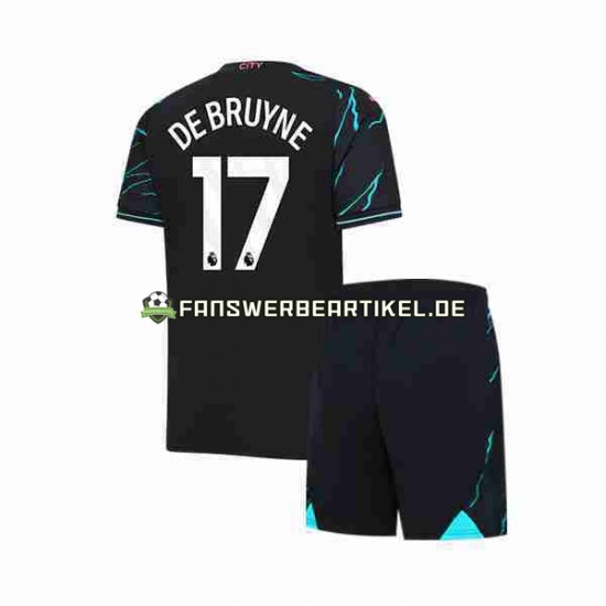 Kevin De Bruyne 17 Trikot Manchester City Kinder Ausweich ausrüstung 2023-2024 Kurzarm