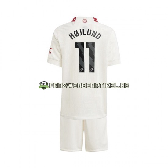 Rasmus Hojlund 11 Trikot Manchester United Kinder Ausweich ausrüstung 2023-2024 Kurzarm