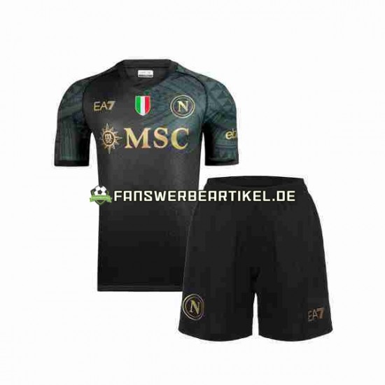 Trikot SSC Neaples Kinder Ausweich ausrüstung 2023-2024 Kurzarm