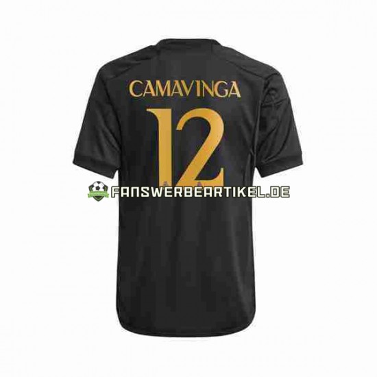 Eduardo Camavinga 12 Trikot Real Madrid Herren Ausweich ausrüstung 2023-2024 Kurzarm