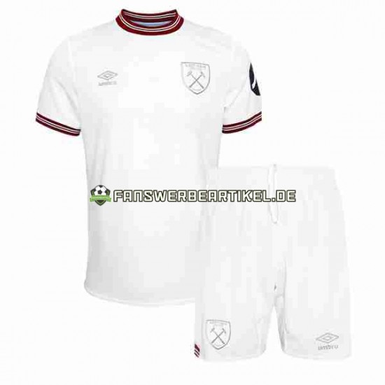 Trikot West Ham United Kinder Auswärtsausrüstung 2023-2024 Kurzarm