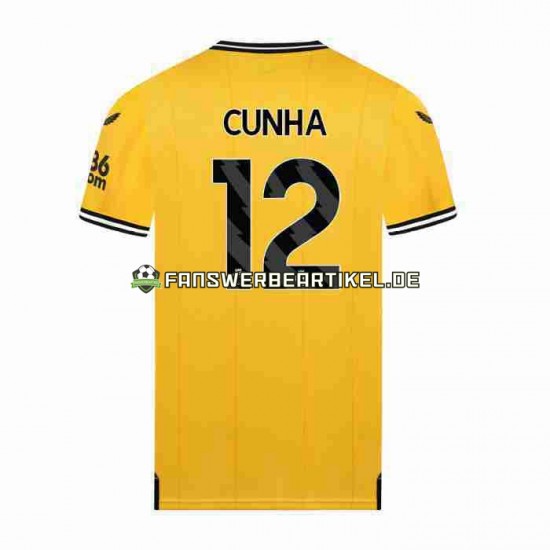 CUNHA 12 Trikot Wolverhampton Wanderers Herren Heimausrüstung 2023-2024 Kurzarm