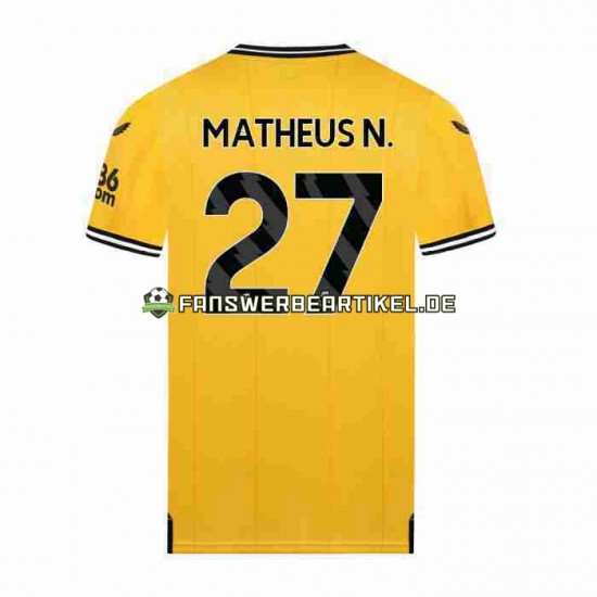 Matheus Nunes 27 Trikot Wolverhampton Wanderers Herren Heimausrüstung 2023-2024 Kurzarm