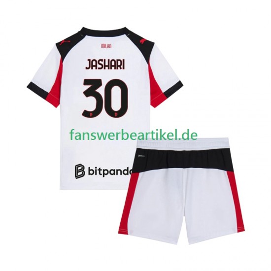 Ardon Jashari 30 Trikot AC Mailand Kinder Auswärtsausrüstung 2025-2026 Kurzarm