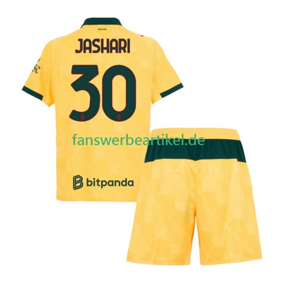 Ardon Jashari 30 Trikot AC Mailand Kinder Ausweich ausrüstung 2025-2026 Kurzarm