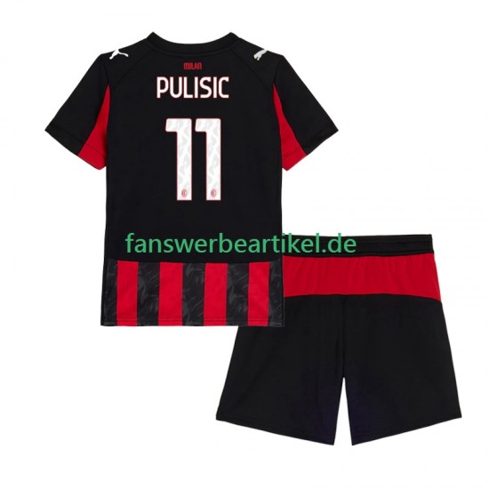 Christian Pulisic 11 Trikot AC Mailand Kinder Heimausrüstung 2025-2026 Kurzarm