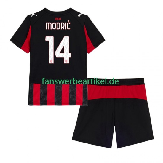 Luca Modric 14 Trikot AC Mailand Kinder Heimausrüstung 2025-2026 Kurzarm