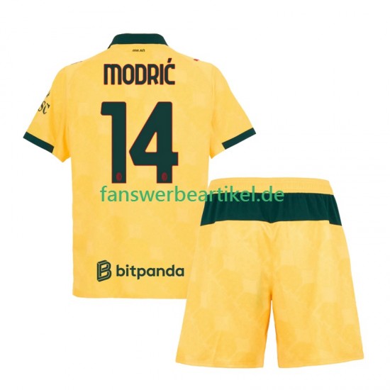 Luca Modric 14 Trikot AC Mailand Kinder Ausweich ausrüstung 2025-2026 Kurzarm