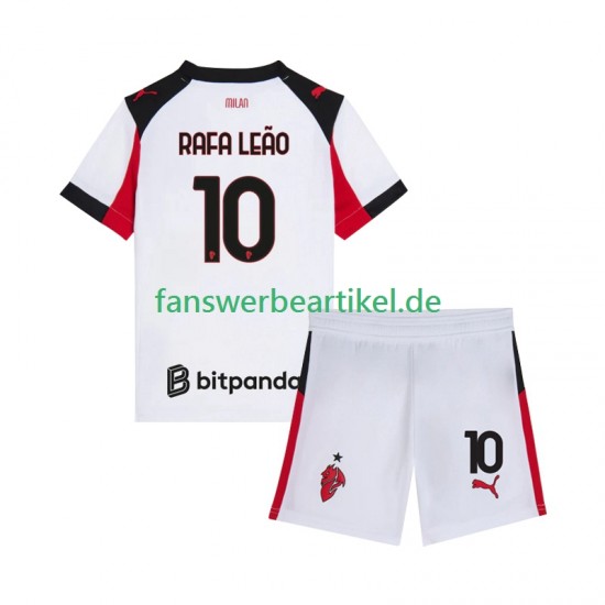Rafael Leao 10 Trikot AC Mailand Kinder Auswärtsausrüstung 2025-2026 Kurzarm