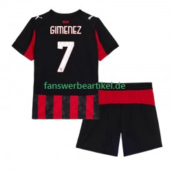 Santiago Gimenez 7 Trikot AC Mailand Kinder Heimausrüstung 2025-2026 Kurzarm