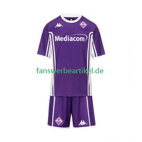 Trikot AC Florenz Kinder Heimausrüstung 2025-2026 Kurzarm