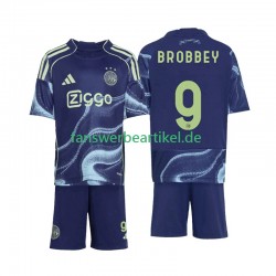 Brian Brobbey 9 Trikot Ajax Amsterdam Kinder Auswärtsausrüstung 2025-2026 Kurzarm