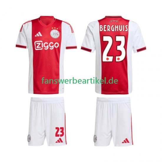 Steven Berghuis 23 Trikot Ajax Amsterdam Kinder Heimausrüstung 2025-2026 Kurzarm