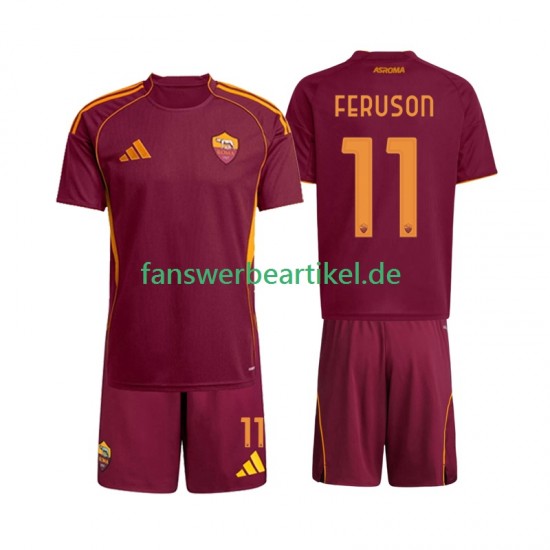 Evan Ferguson 11 Trikot AS Rom Kinder Heimausrüstung 2025-2026 Kurzarm