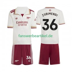 Martin Zubimendi 36 Trikot Arsenal Kinder Ausweich ausrüstung 2025-2026 Kurzarm