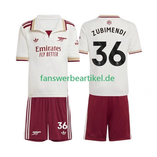 Martin Zubimendi 36 Trikot Arsenal Kinder Ausweich ausrüstung 2025-2026 Kurzarm