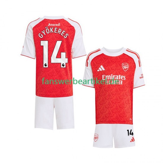 Viktor Gyokeres 14 Trikot Arsenal Kinder Heimausrüstung 2025-2026 Kurzarm