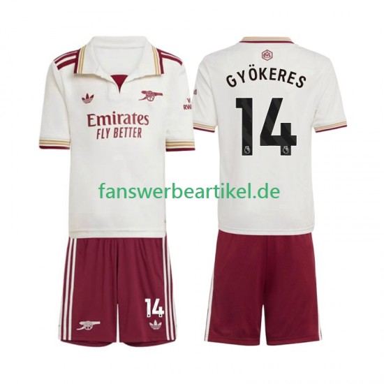 Viktor Gyokeres 14 Trikot Arsenal Kinder Ausweich ausrüstung 2025-2026 Kurzarm